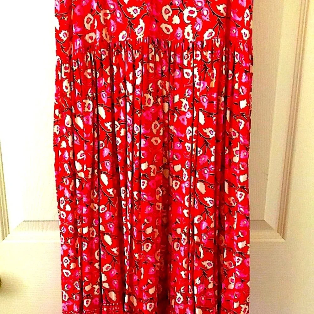 EUC- R Vivimos Summer Sleeveless Floral Print Button Up Bohemian Flowy Maxi - Picture 8 of 14